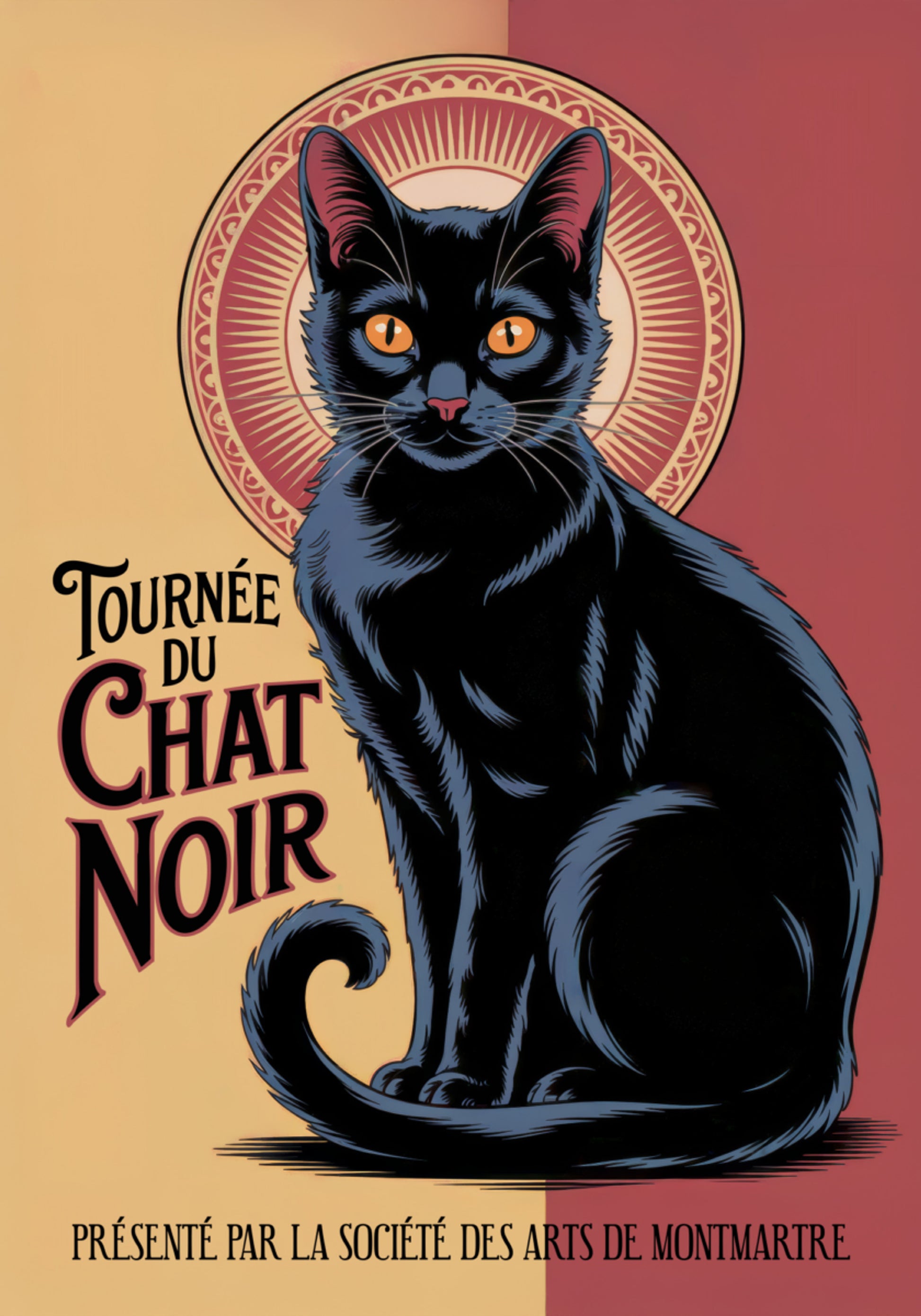Vintage French Black Cat