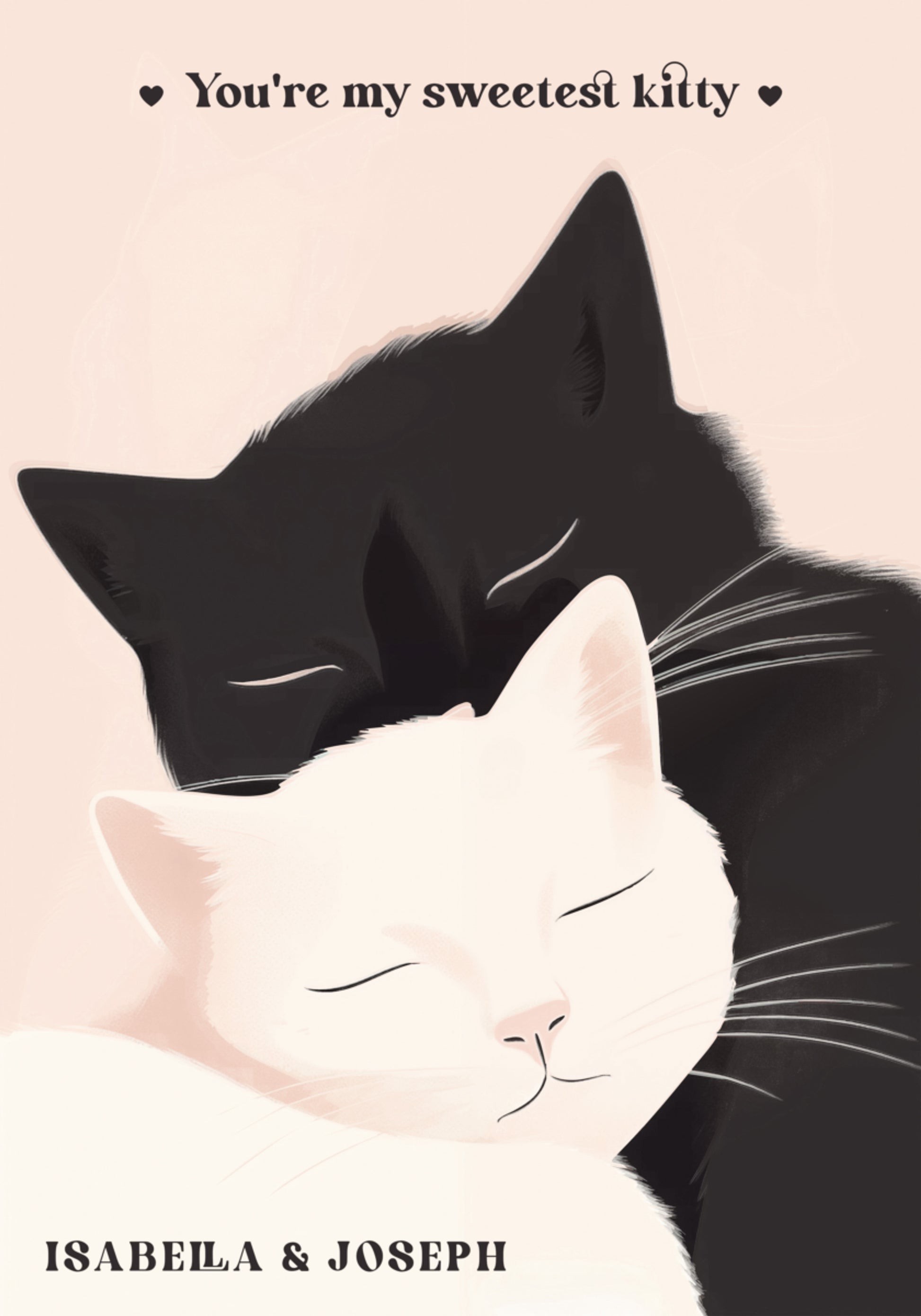 personalized Cat Love Illustration