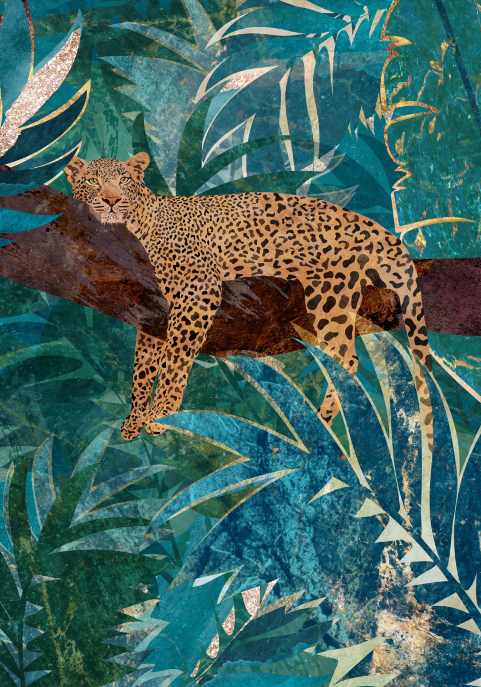 Teal Jungle Leopard