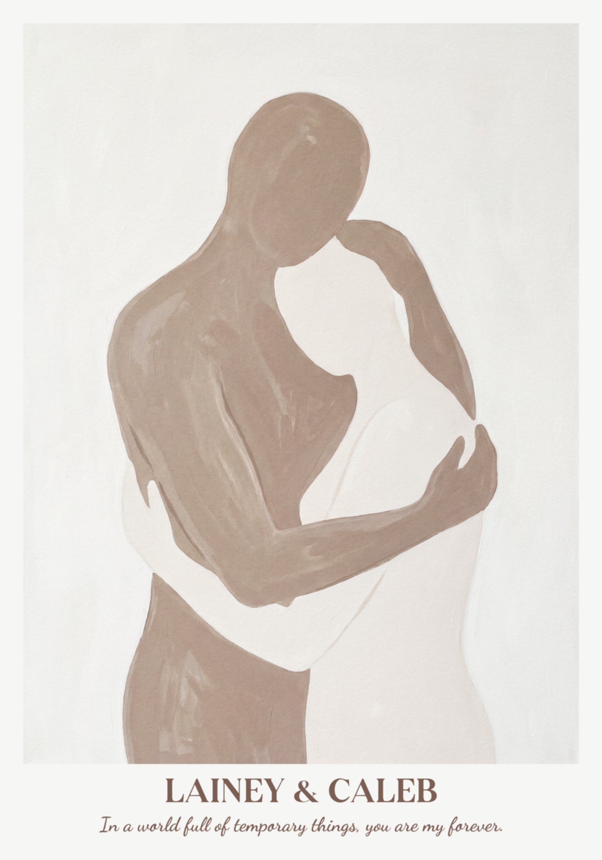 Minimalist Embrace Abstract Couple Silhouette