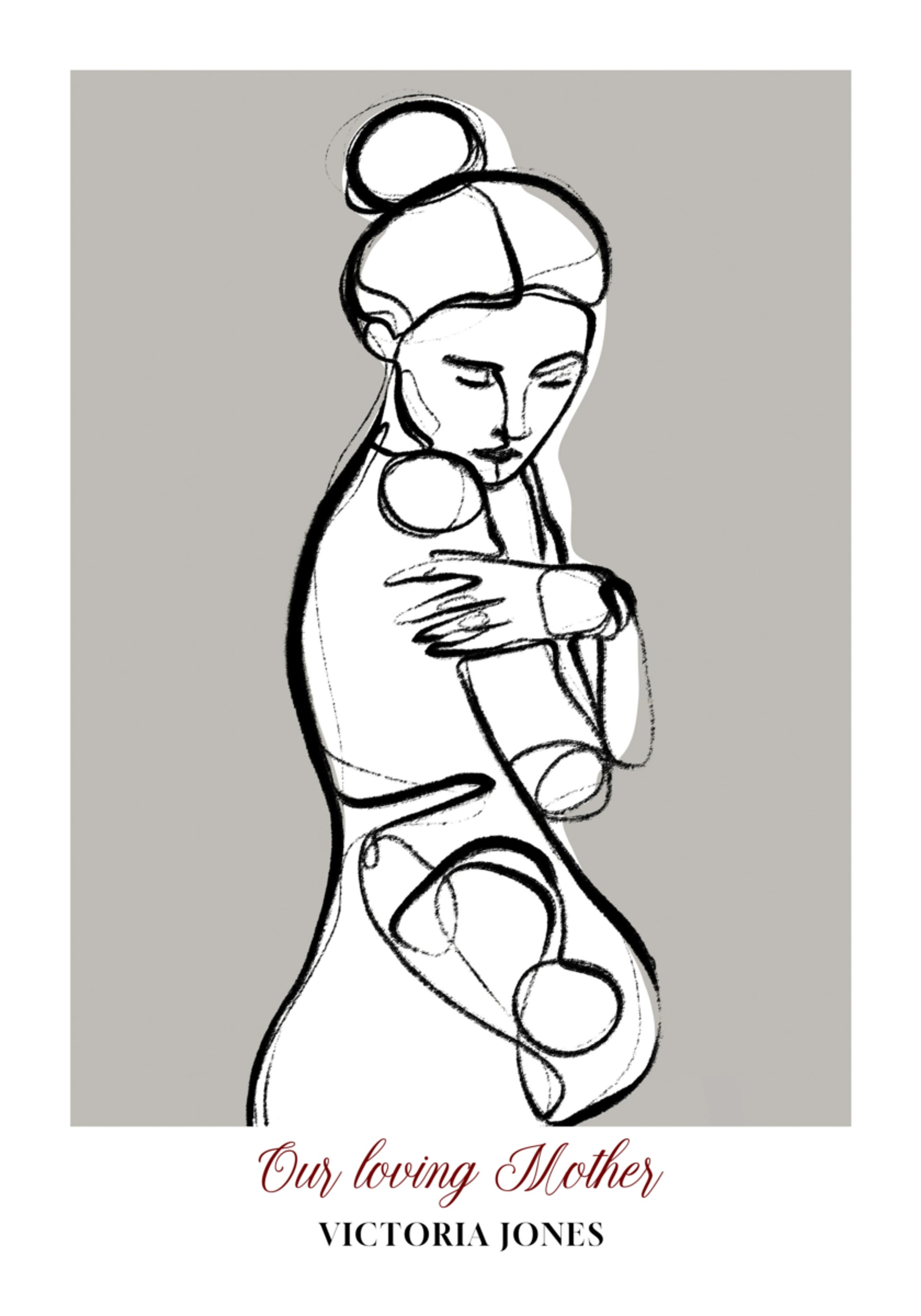 Minimalist Line Art of a Woman Embracing Herself