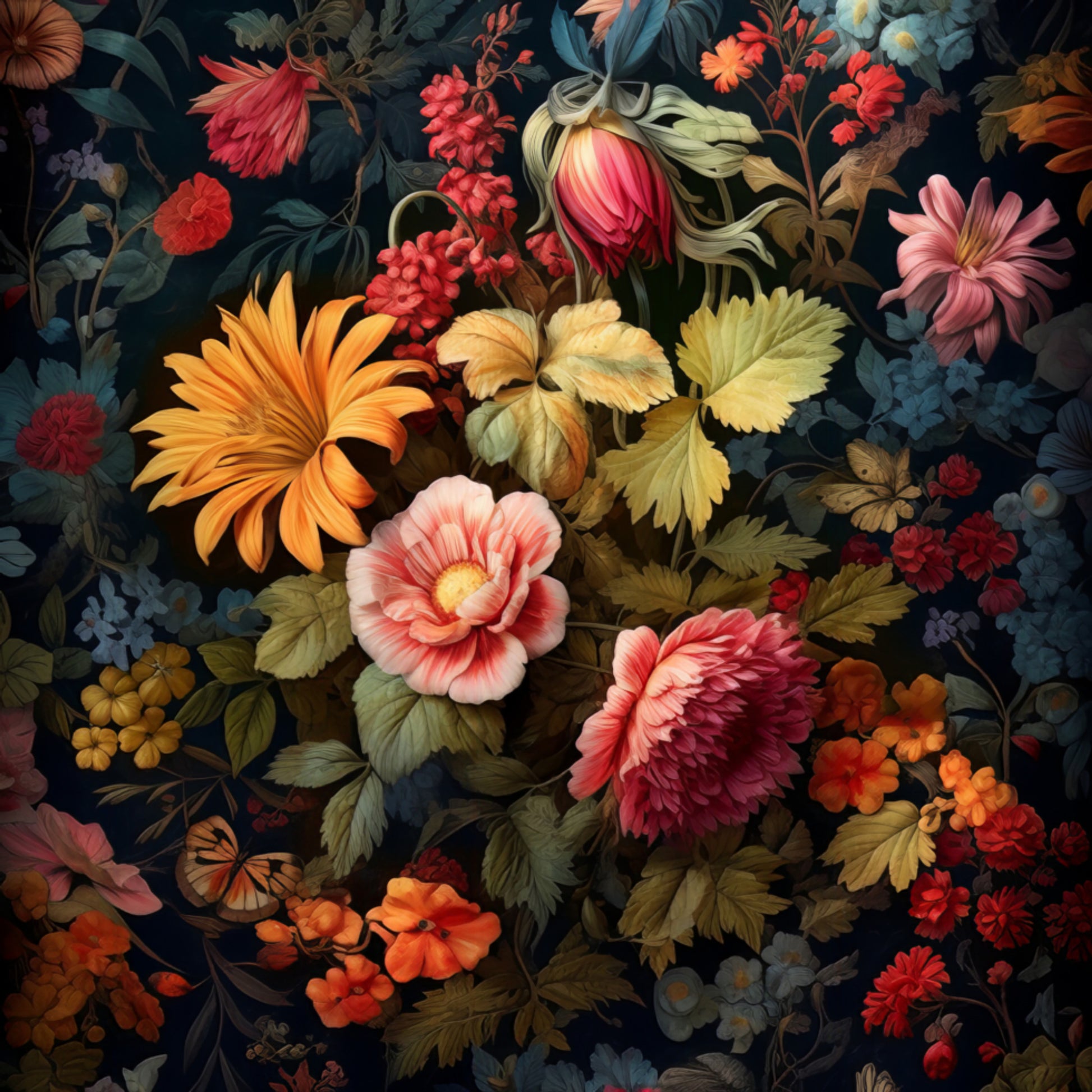 Lush Dark Floral Bloom