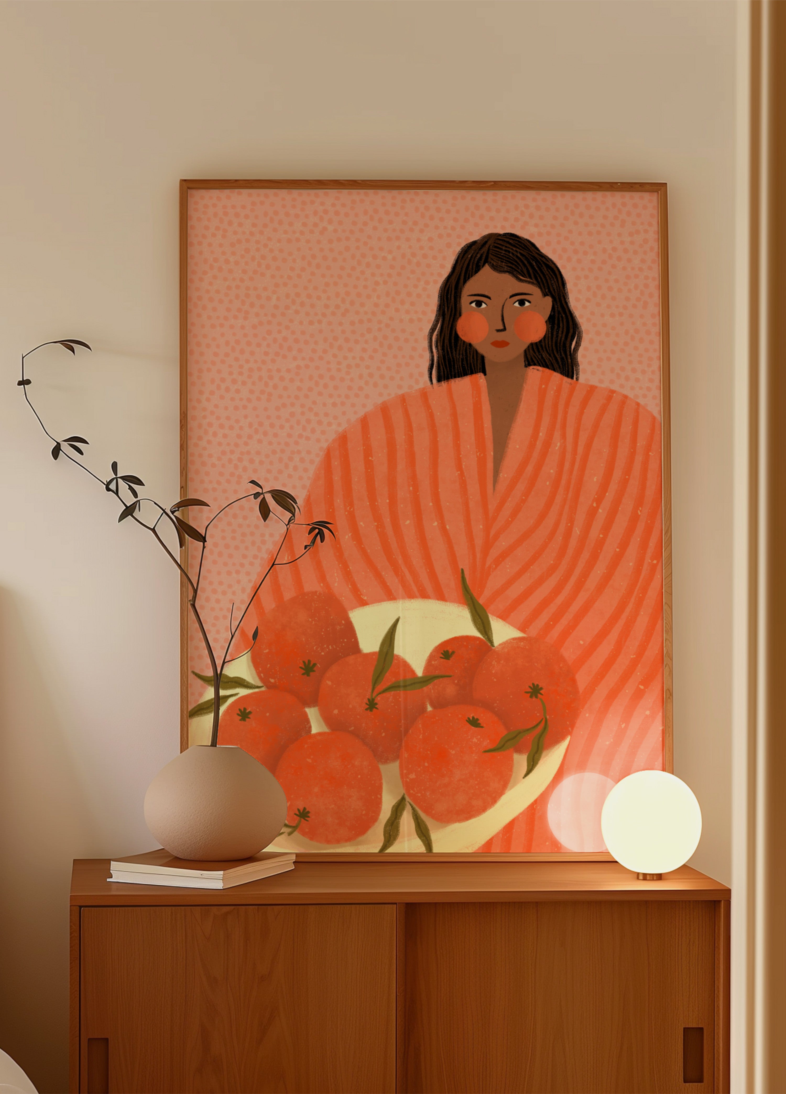 Woman Holding Oranges