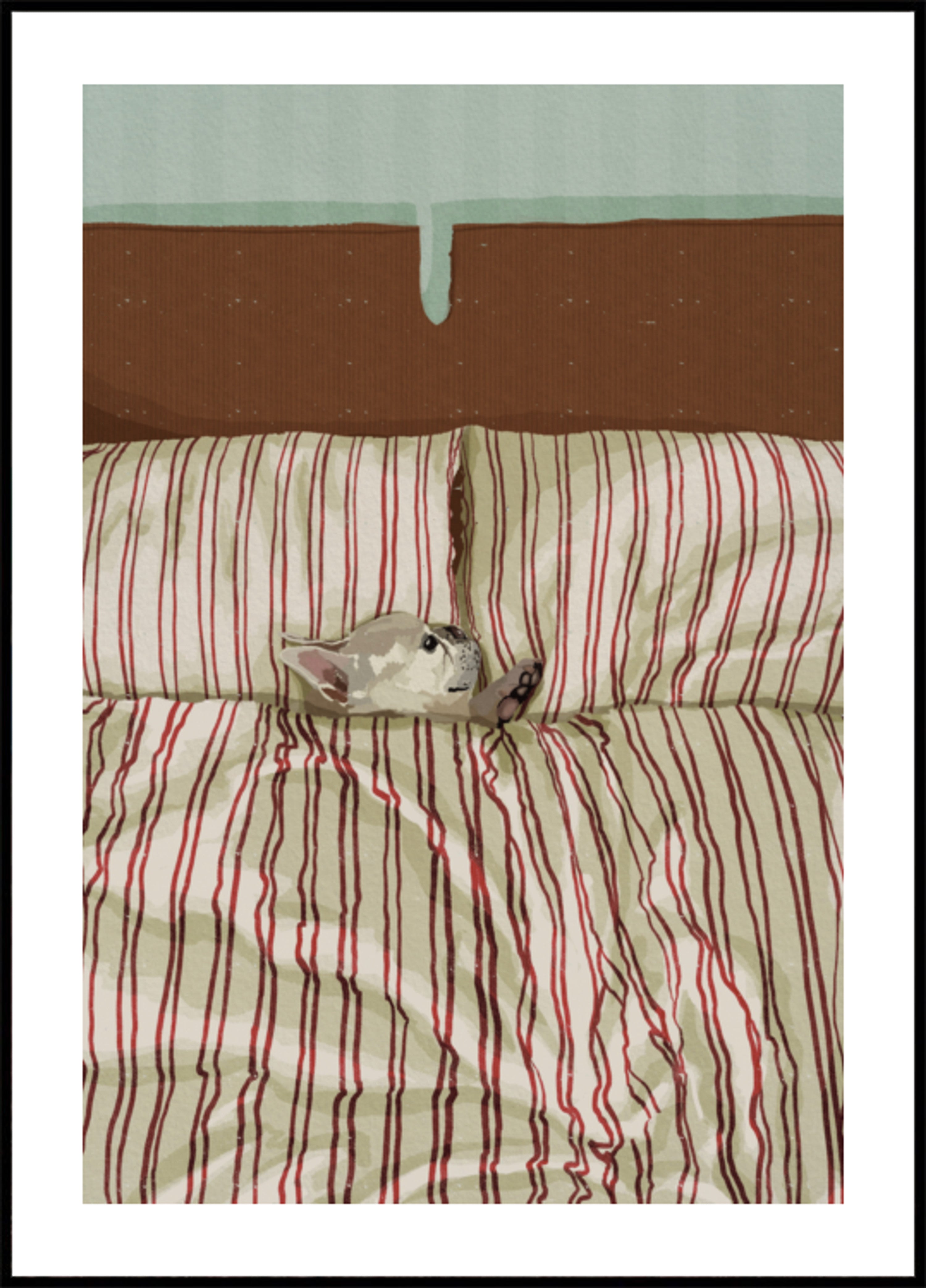 Cozy Dog in Bed