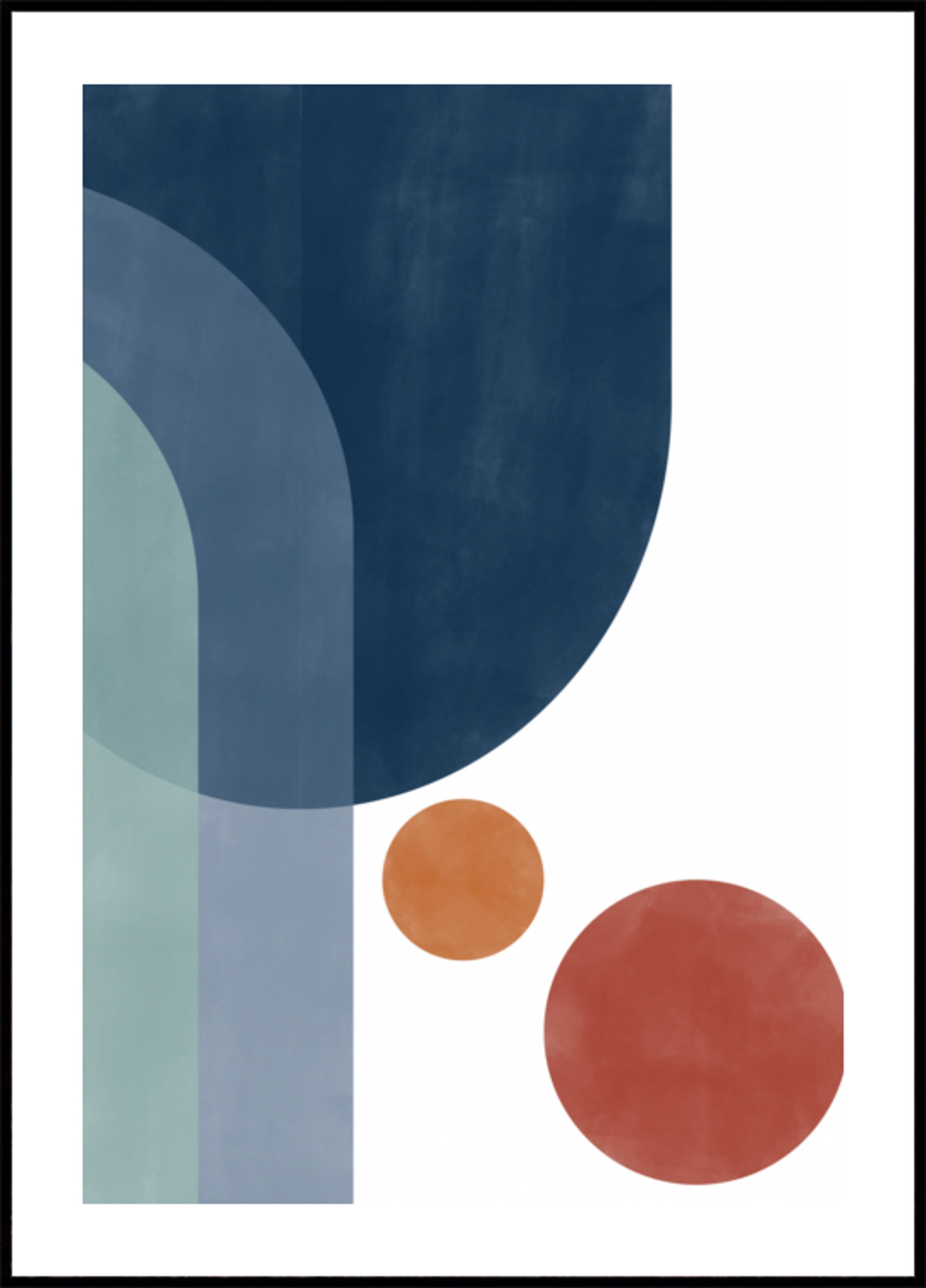 Geometric Blue Orange Abstract