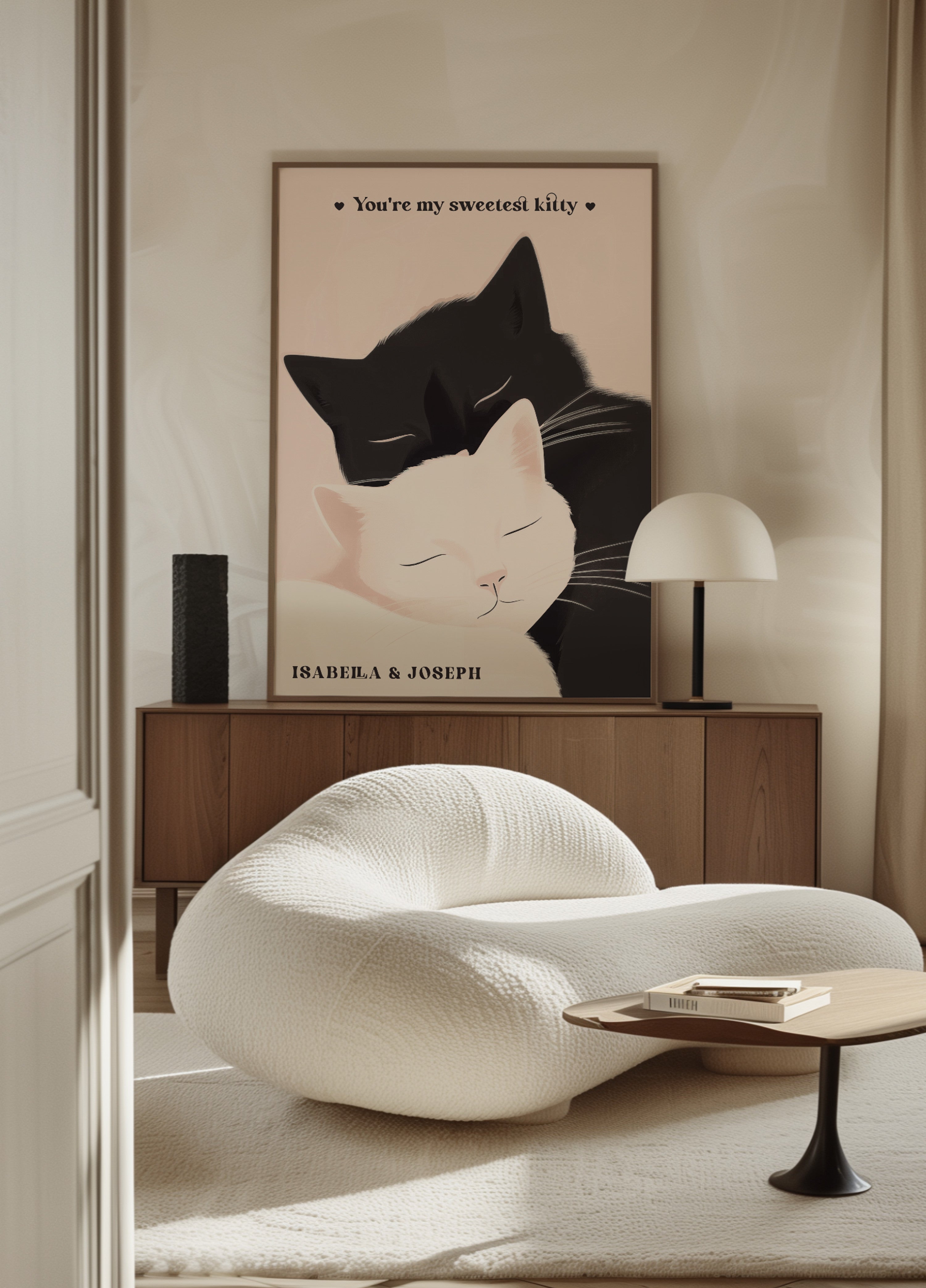 personalized Cat Love Illustration