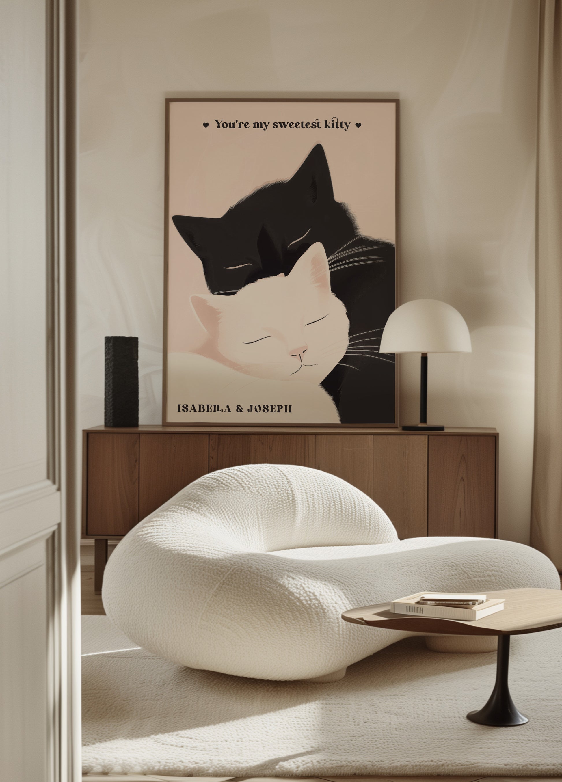 personalized Cat Love Illustration