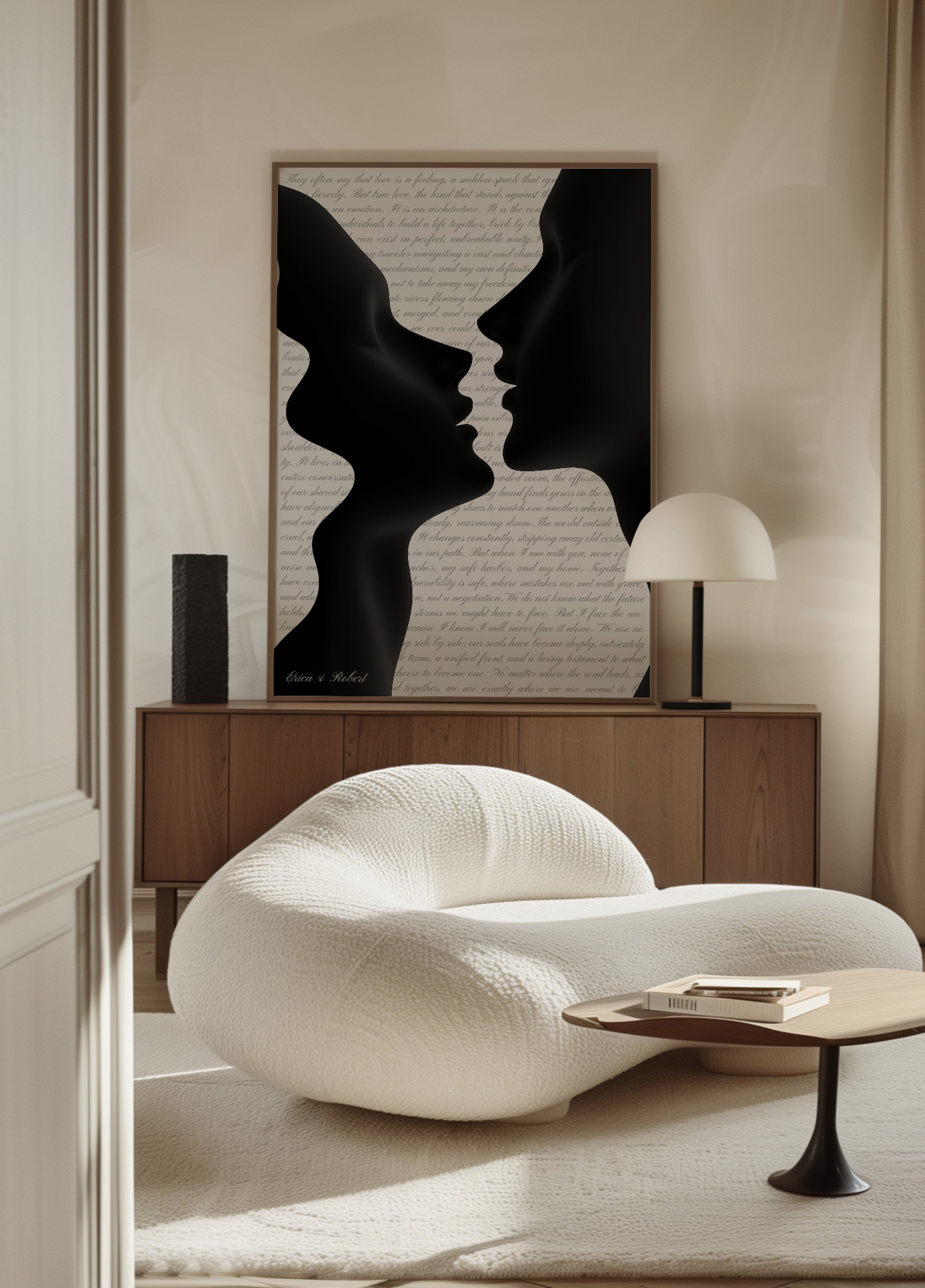 Personalized Silhouetted Couples Embrace