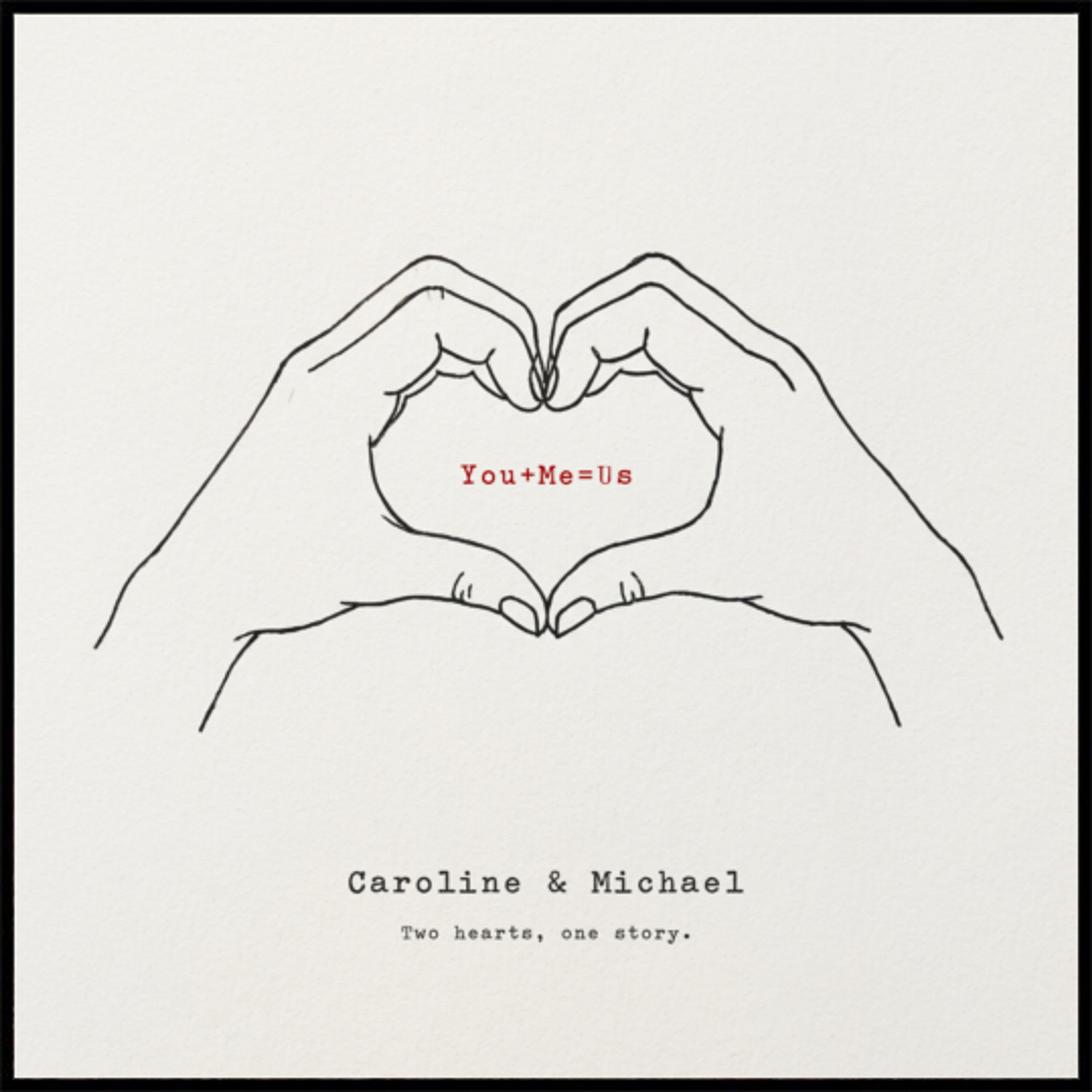 Minimalist Love Hands with You Me Us