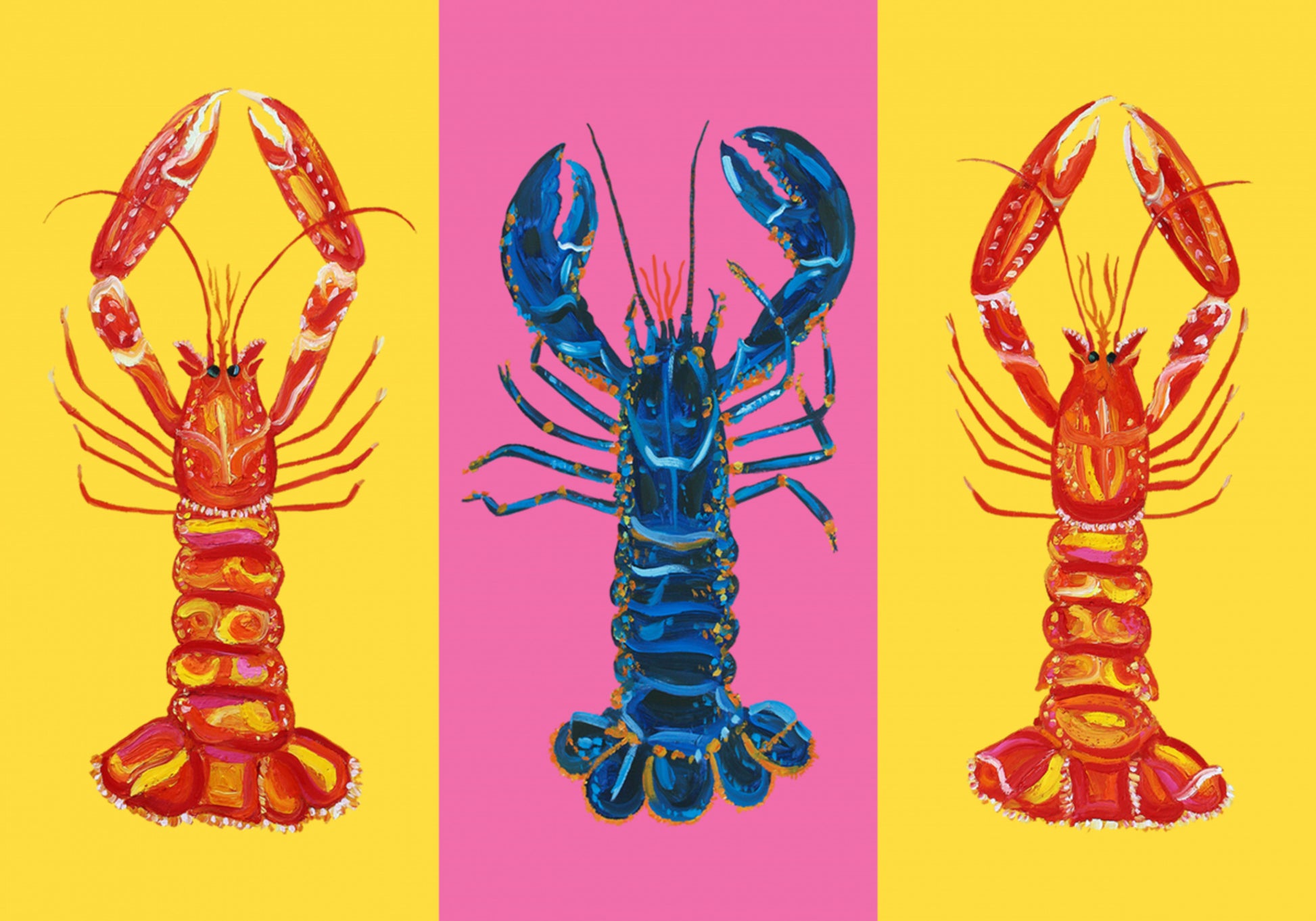 Lobster Langoustines Pop Art 2