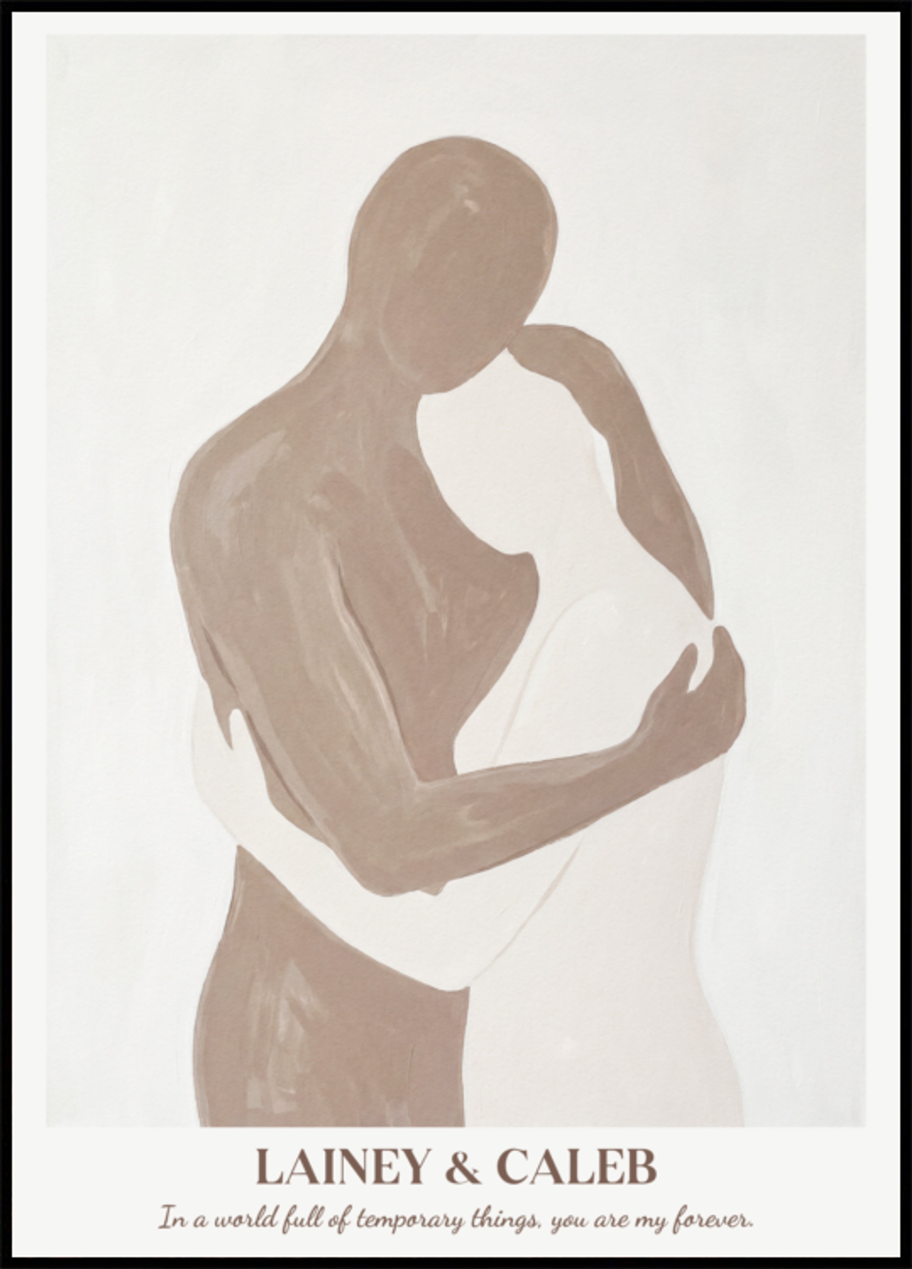 Minimalist Embrace Abstract Couple Silhouette