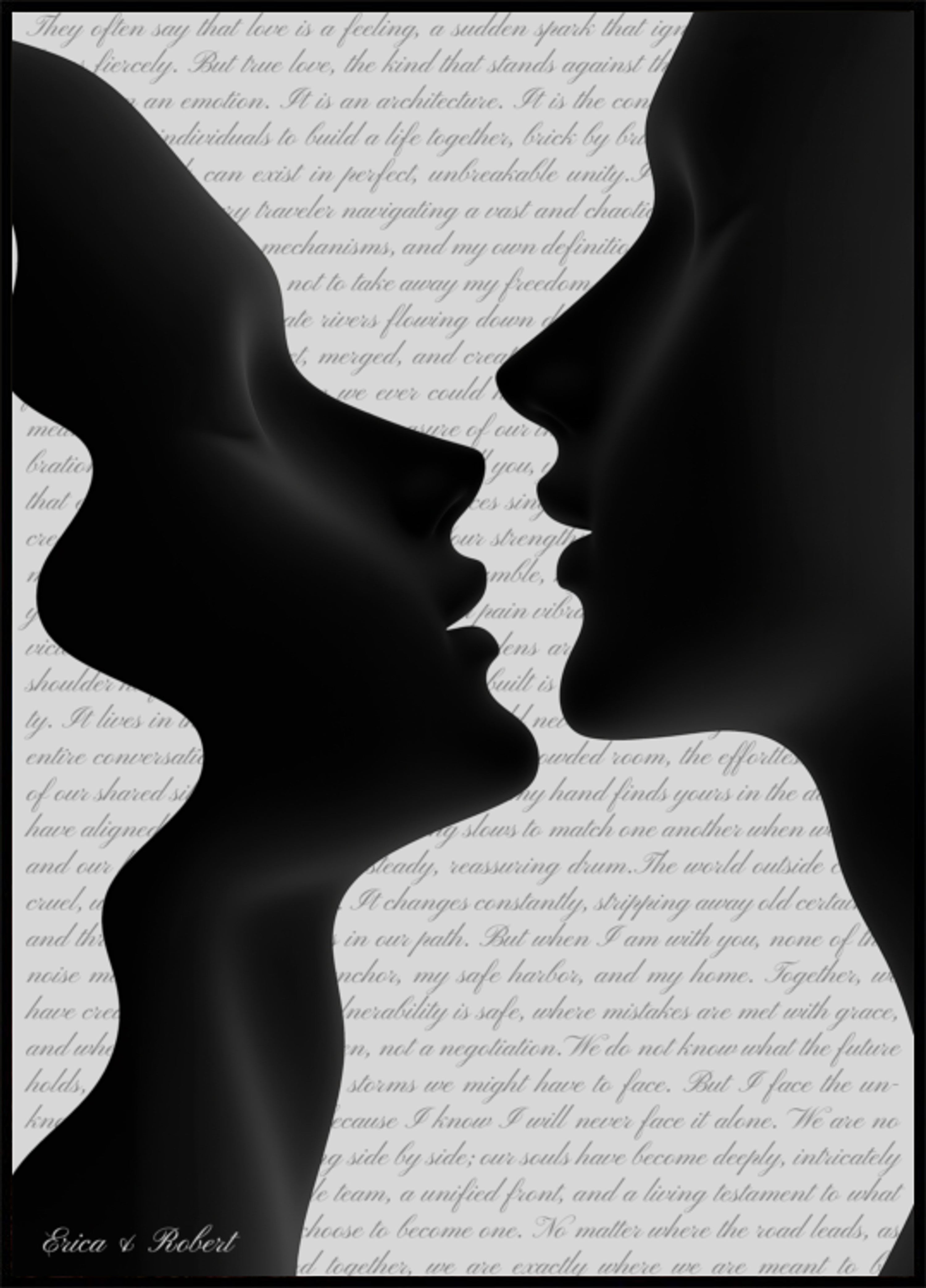 Personalized Silhouetted Couples Embrace