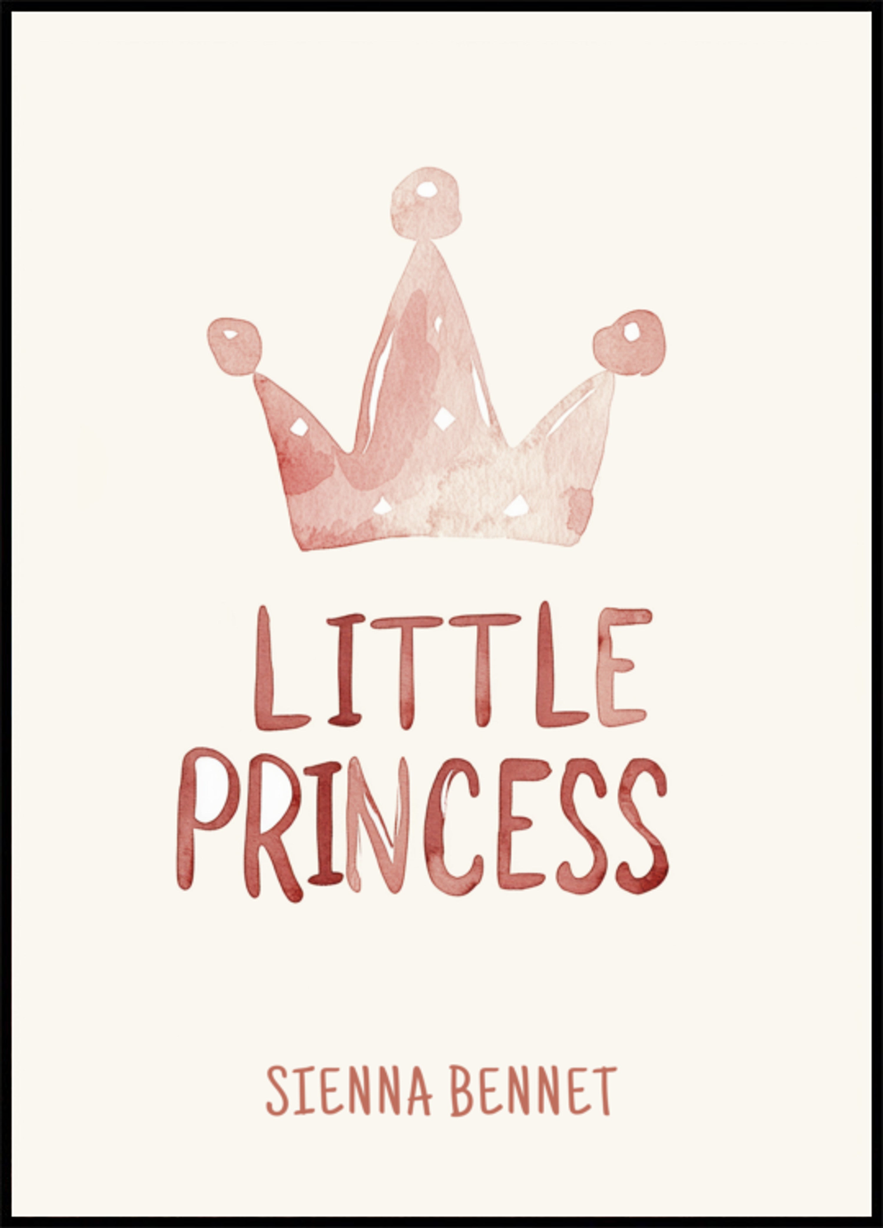 Watercolor Princess Crown Print