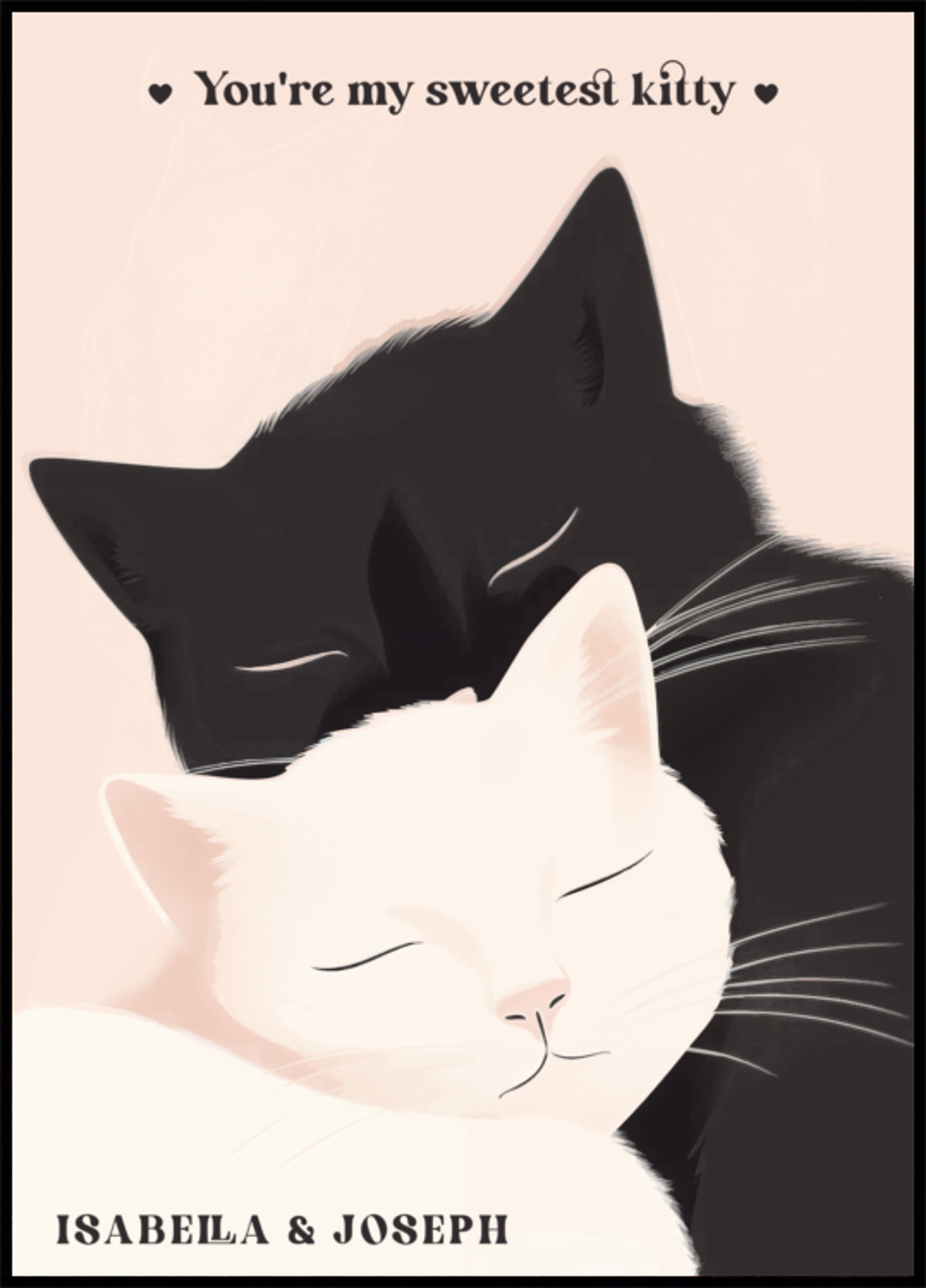 personalized Cat Love Illustration