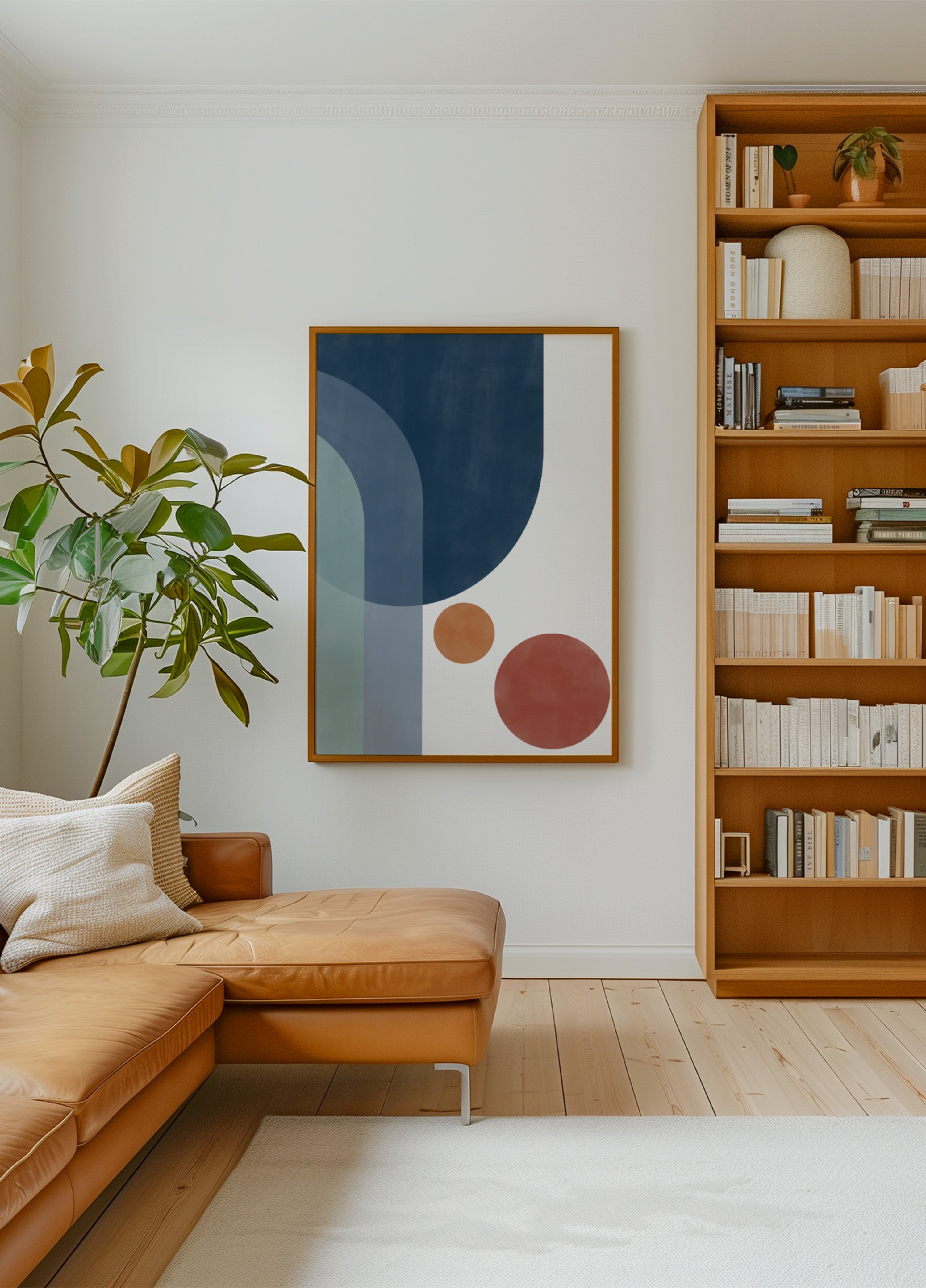 Geometric Blue Orange Abstract